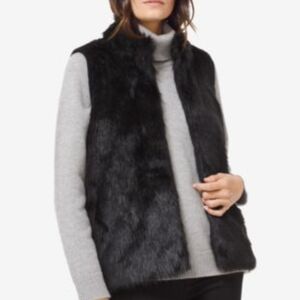 Michael Kors Black Faux Fur Vest
